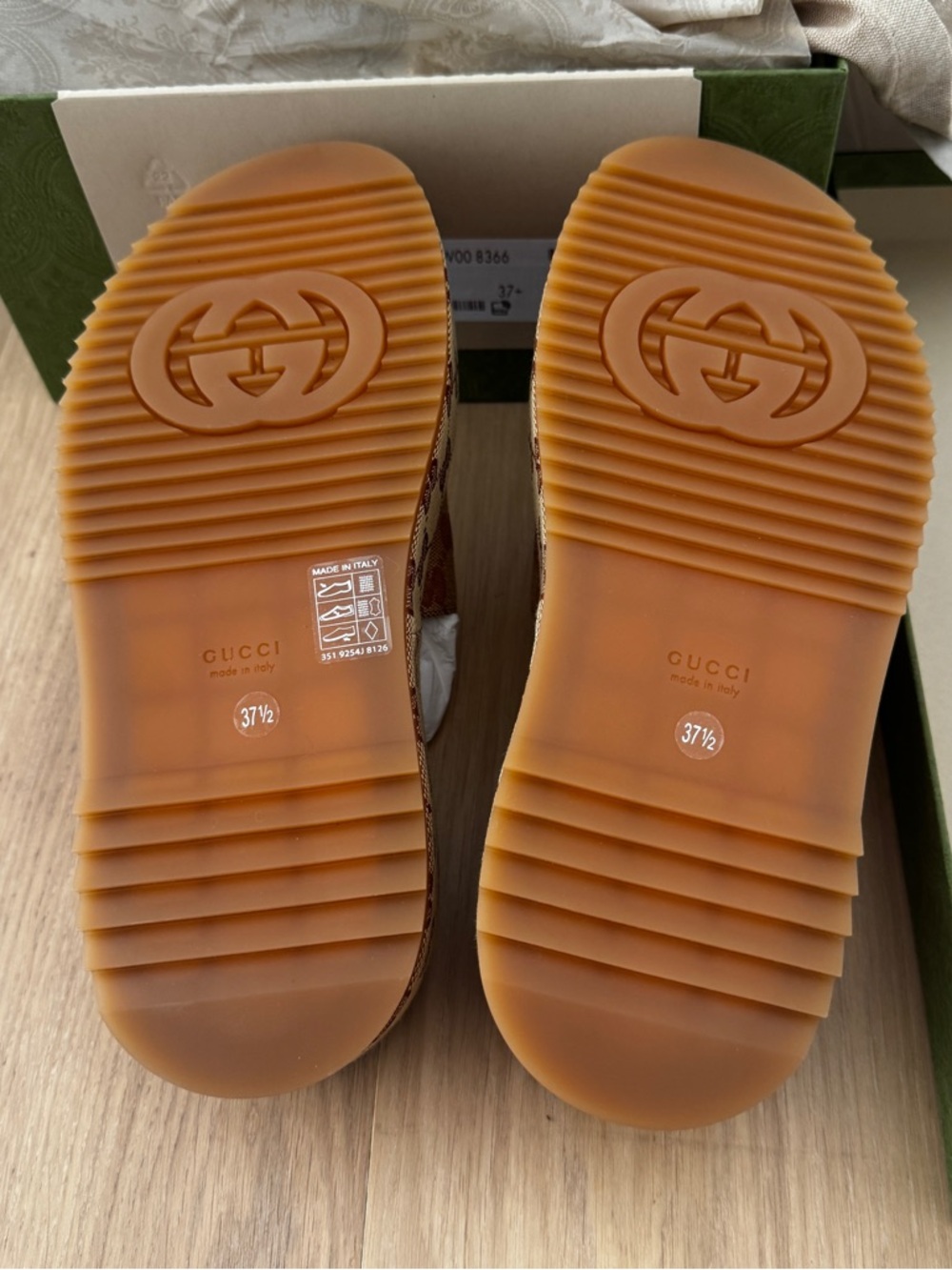 Gucci Canvas GG Monogram Angelina Platform Slide Sandals NEW - Picture 4 of 8